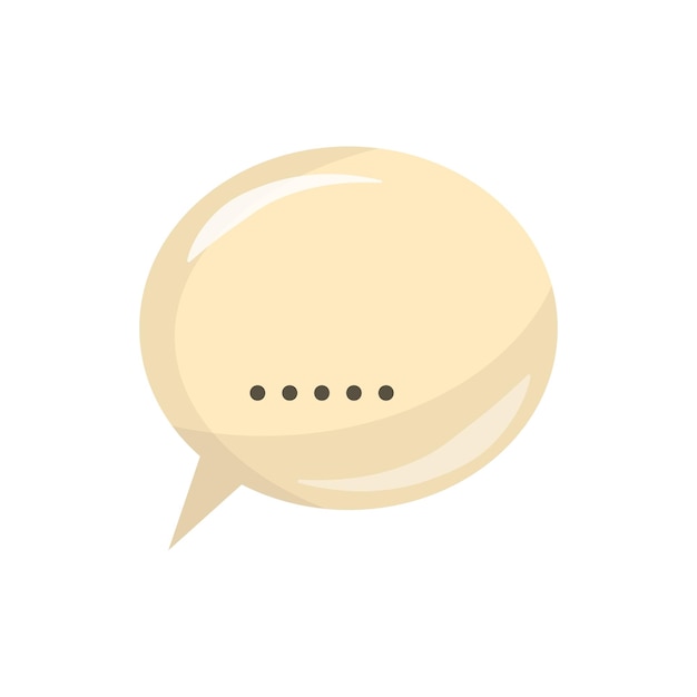 Glossy speech bubble icon in cartoon style on a white background