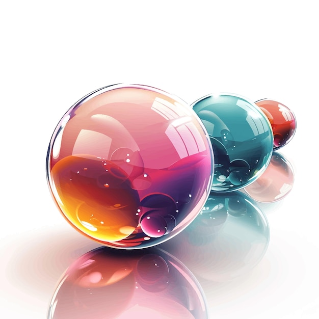 Vector glossy sphere globe rainbow gradient magic crystal fantasy futuristic 3d transparent wet bubble