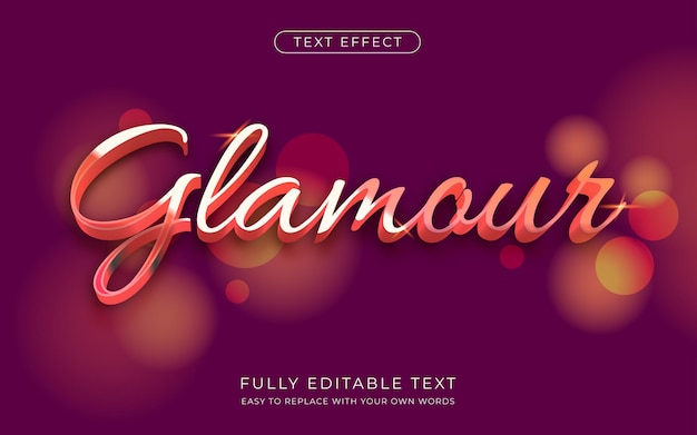 Glossy text effect editable elegant font style