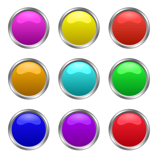 Glossy Web Button Set of Glossy Vector Illustration Stock Icon