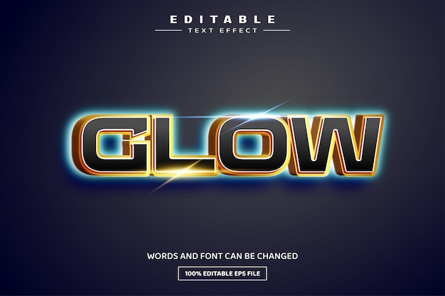 Glow 3D editable text effect template