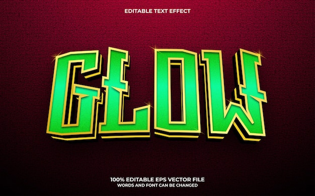 Glow 3d editable text effect