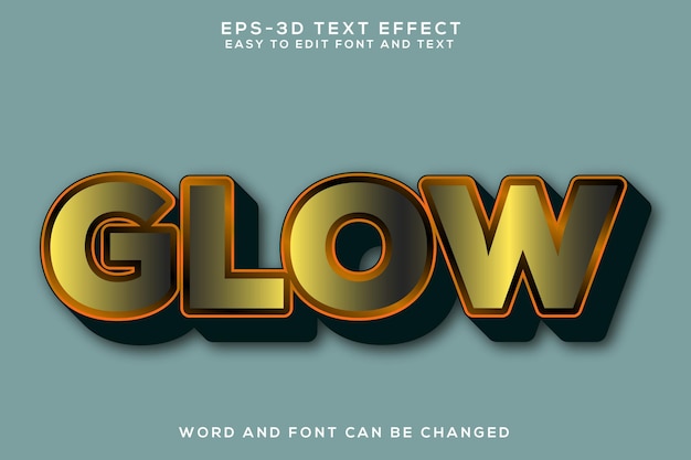 Glow 3d text effect