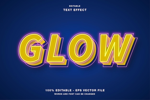 Glow Bold Neon Editable Text Effect