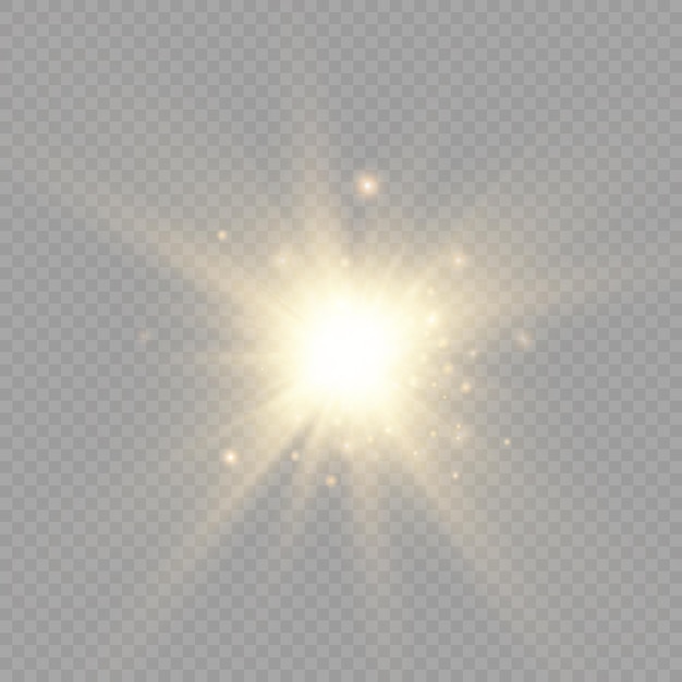 Glow bright star glowing light burst yellow sun rays flare of sunshine