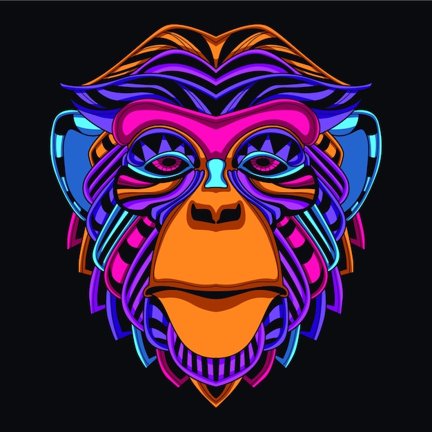 glow in the dark decorative  monkey from neon color