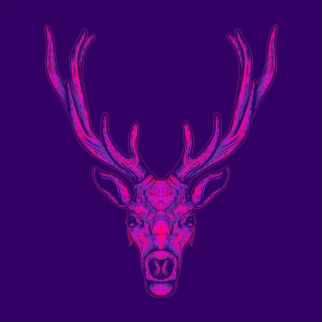 glow in the dark deer head artwork