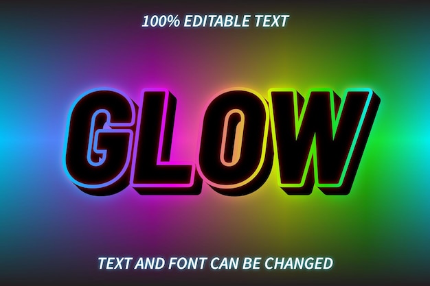 GLOW Editable Text Effect Emboss Style