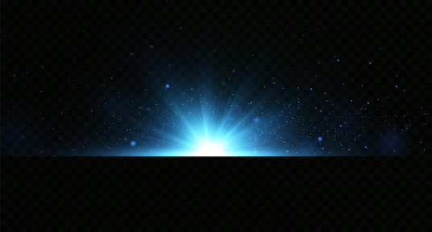 Glow effect. Blue glowing particles, stars. Vector illustration.