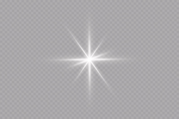 Glow effect. Star on transparent background.Bright sun. Vector illustration.