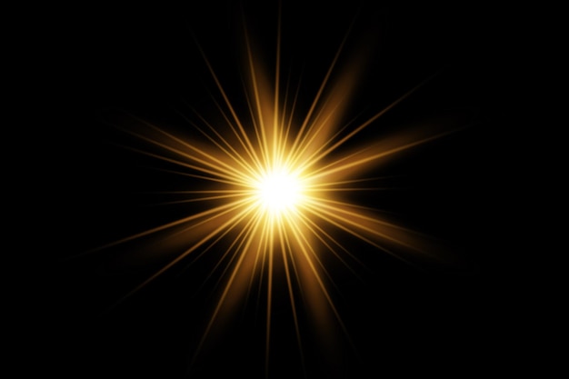 Glow effect. Star on transparent background.Bright sun.