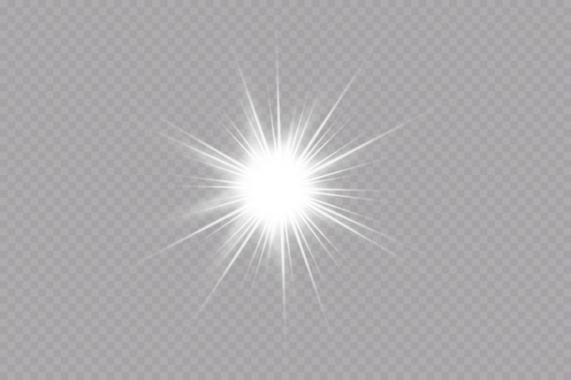 glow effect star on transparent backgroundbright sun vector illustration