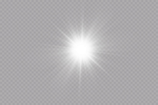 glow effect star on transparent backgroundbright sun vector illustration