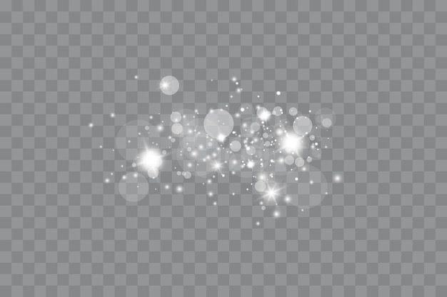 Glow effect Vector illustration Christmas dust flash Snow is falling Snowflakes