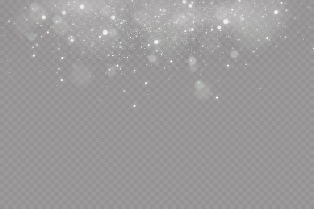 Glow effect Vector illustration Christmas dust flash Snow is falling Snowflakes