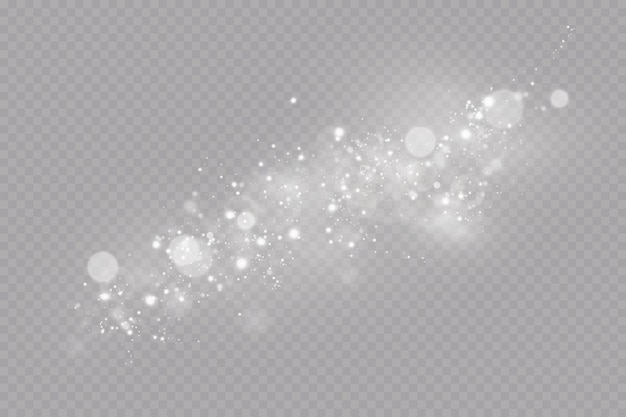 Glow effect Vector illustration Christmas dust flash Snow is falling Snowflakes