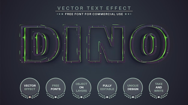 Glow Green Stroke Editable Text Effect Font Style