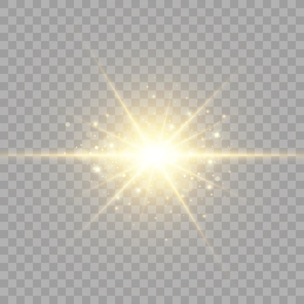 Glow isolated light effect set lens flare explosion glitter line sun flash and stars Abstract