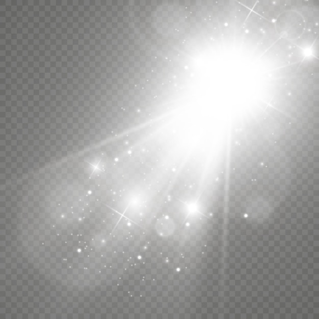 Glow light effect. Star burst with sparkles.Sun.