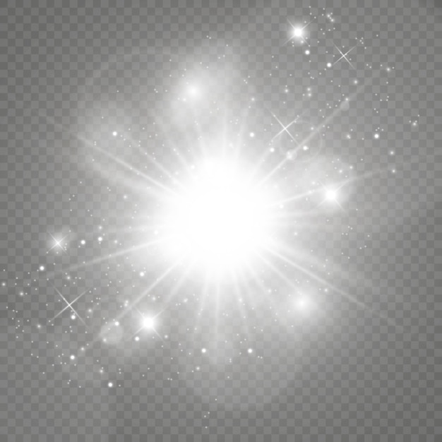 Glow light effect. Star burst with sparkles.Sun.