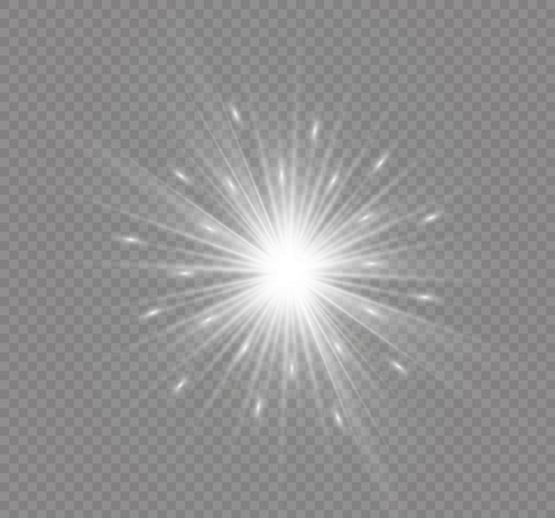 Glow light effect. Star burst with sparkles.