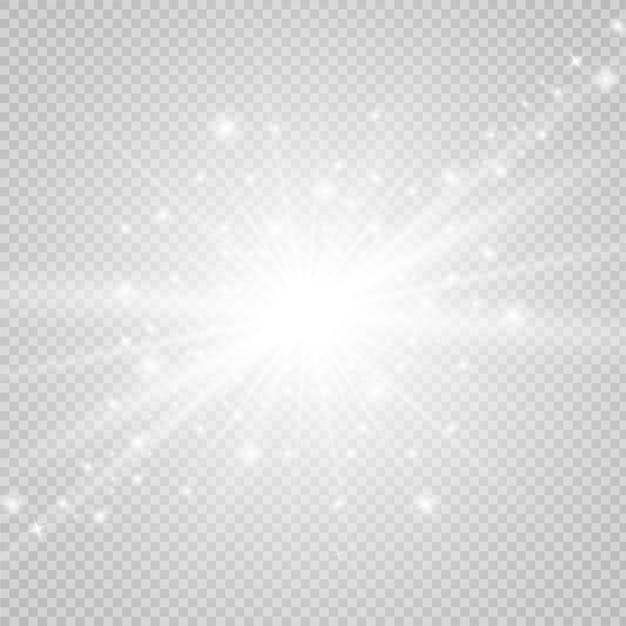 Glow light effect. Star burst with sparkles.