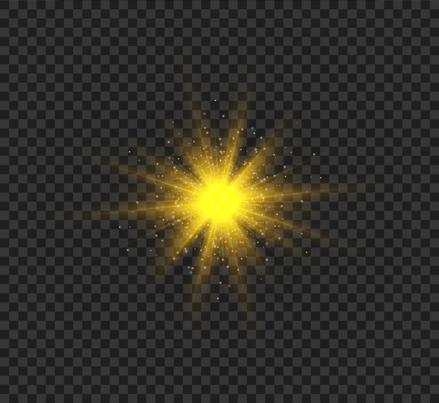 Glow light effect. Star burst with sparkles.