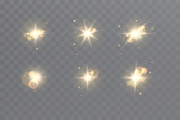 Glow light effect Star burst with sparklesSun