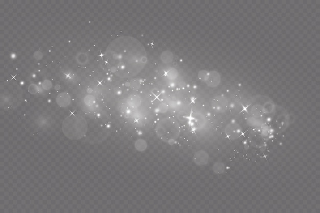 Glow light effect Vector illustration Christmas flash dust