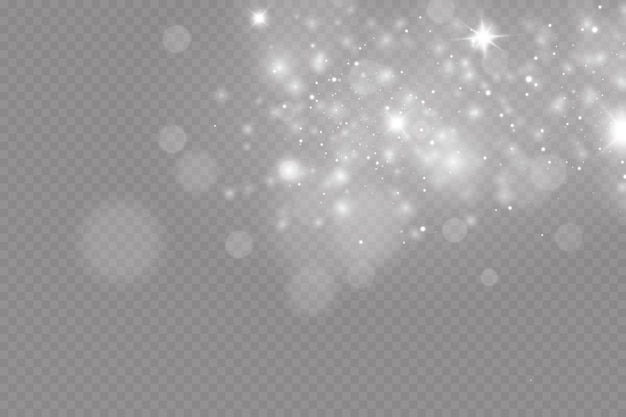 Glow light effect Vector illustration Christmas flash dust