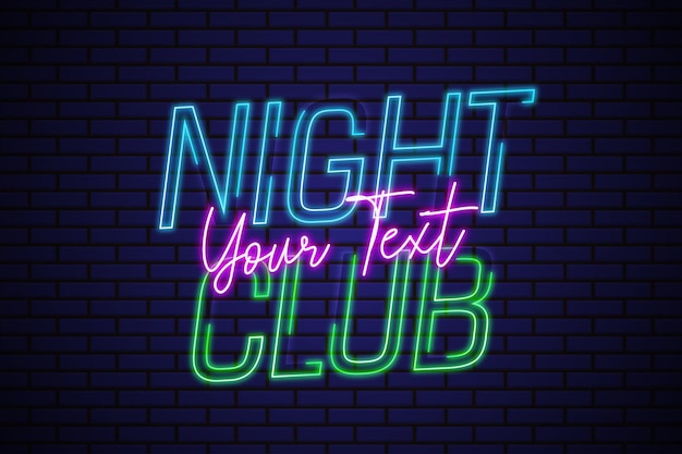 glow neon editable text effect