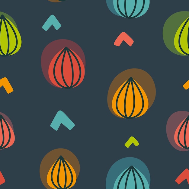 Glow physalis lanterns abstract pattern.