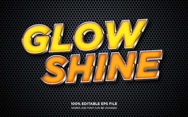 Glow Shine editable text style effect