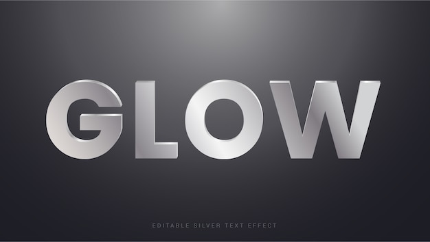 Glow timeless silver text effect