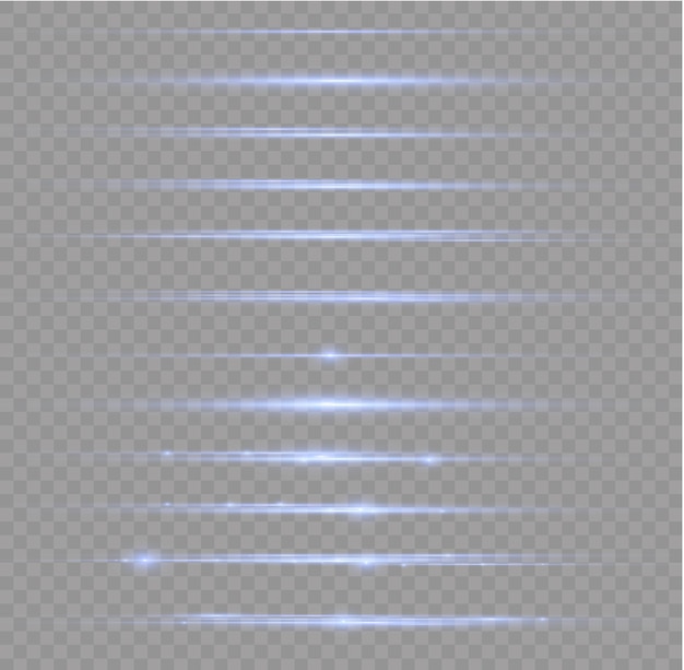 Glowing blue light line Neon horizontal stripes Glow rays of lights Xmas flash and glares vector