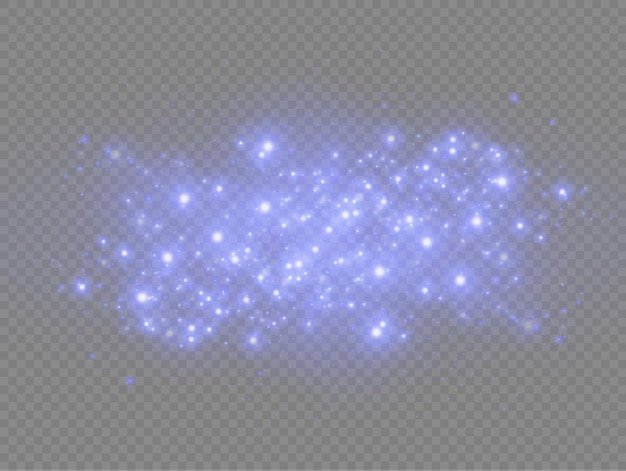 Glowing blue magic dust particles sparkle shine blur lights dust sparks star light glare bokeh