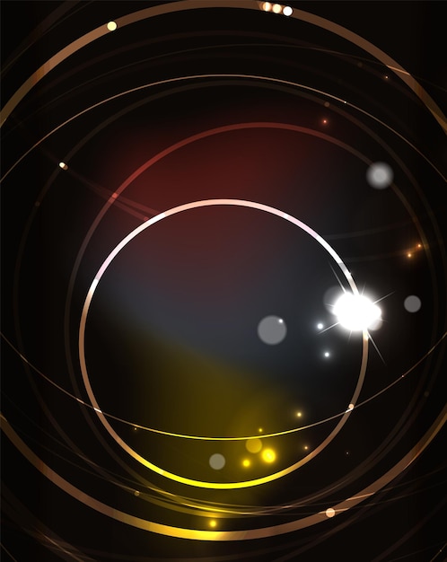 Glowing circle in dark space