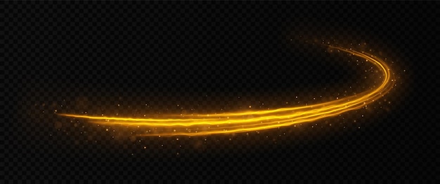 Glowing fire lines effect Sparkling wavy light effect