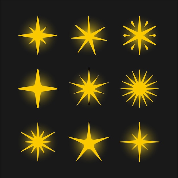 Glowing golden sparkles icon.