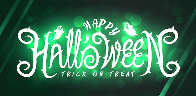 Glowing Halloween Super Sale Text Banner design, Vector