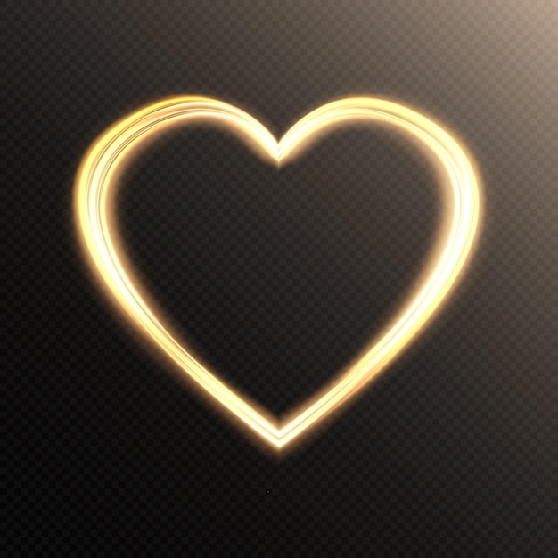 Glowing heart isolated on transparent background Neon heart for holiday cards banners invitations