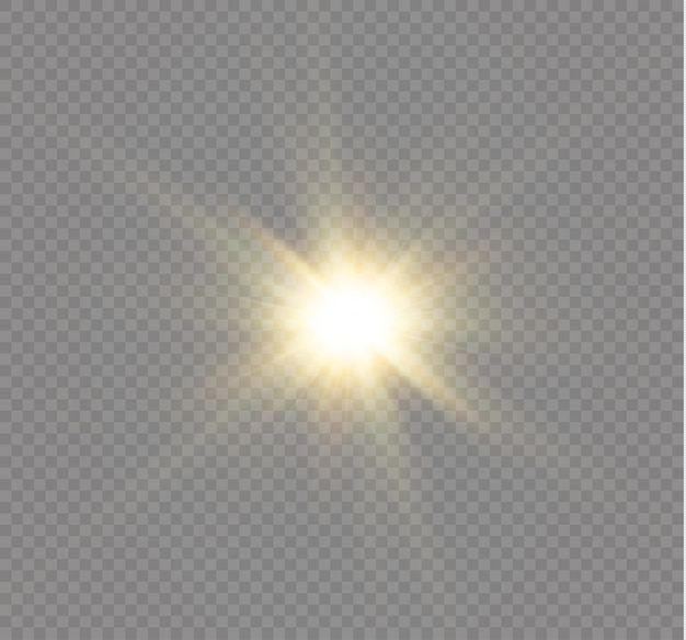 glowing light explodes. Bright Star. Transparent shining sun, bright flash.