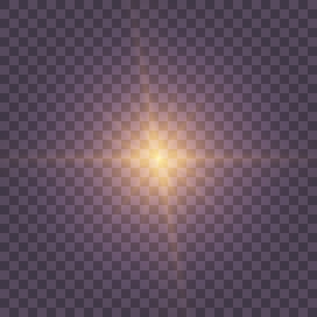 Glowing light explodes on a transparent background.