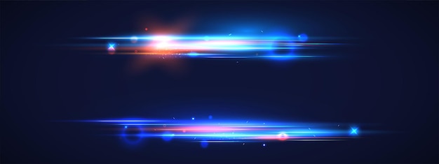 Glowing light speed lines movement futuristic background