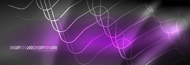 Vector glowing neon abstract lines techno futuristic template