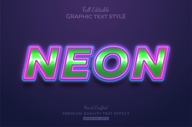 Glowing Neon Editable Text Effect Font Style