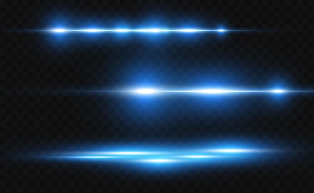 Glowing neon lines on a transparent background Abstract digital design