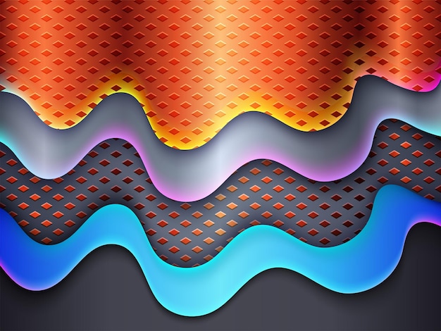 Glowing orange fluid gradient dark geometric blue futuristic composition abstract tech banner