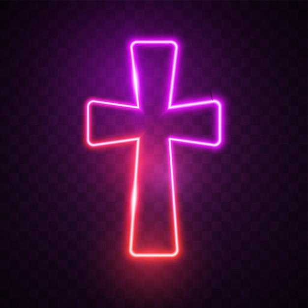 Glowing purple Cross.