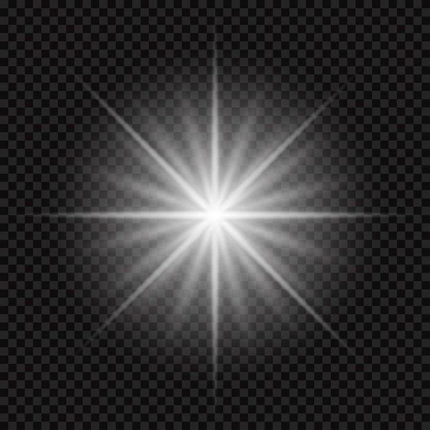 Vector glowing starlight effect or or white sunlight